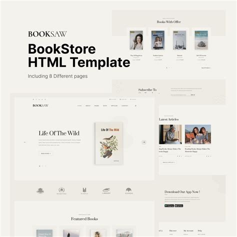 Booksaw – Free HTML CSS Template for BookStore.